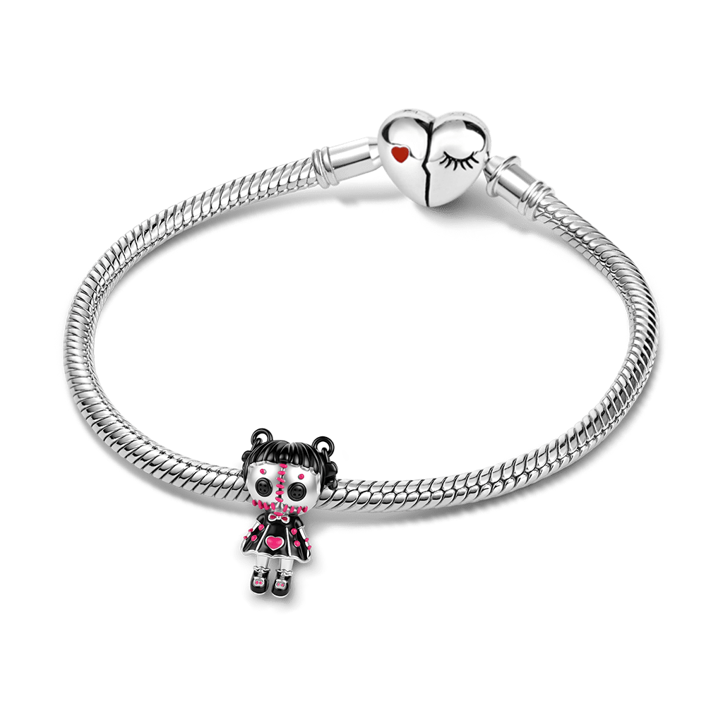 Gnoce Halloween Evil Doll Bead Charm Platinum‑plated Silver Blend_3