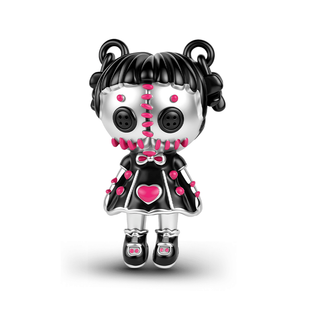Gnoce Halloween Evil Doll Bead Charm Platinum‑plated Silver Blend_1