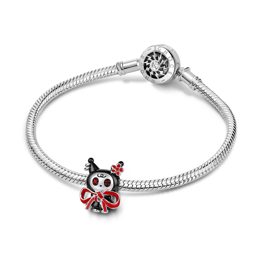 Gnoce Halloween Little Devil Bead Charm Platinum‑plated Silver Blend_3