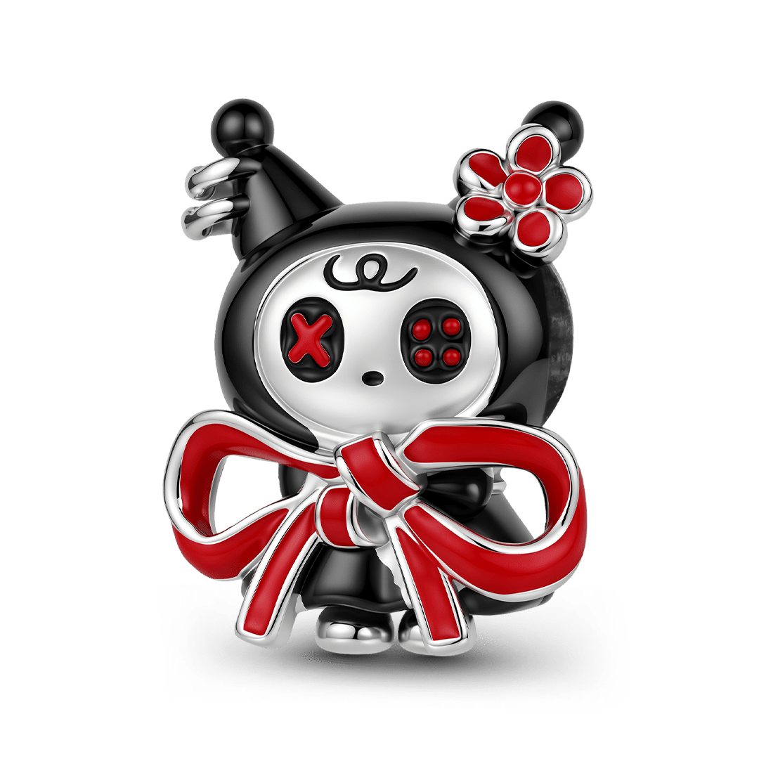 Gnoce Halloween Little Devil Bead Charm Platinum‑plated Silver Blend_1