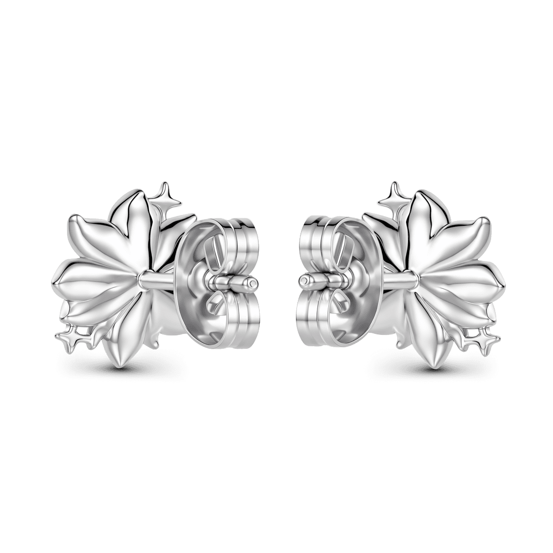 Gnoce Bee Garden Series Sunflower Single Stud Earring Platinum‑plated Silver Blend_4