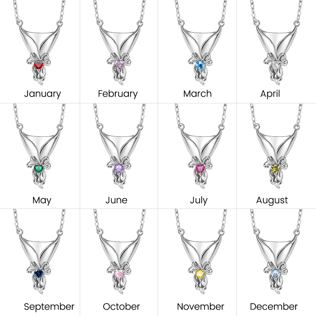 Gnoce Engravable Birthstone Bouquet Pendant Necklace Platinum‑plated Silver Blend_3