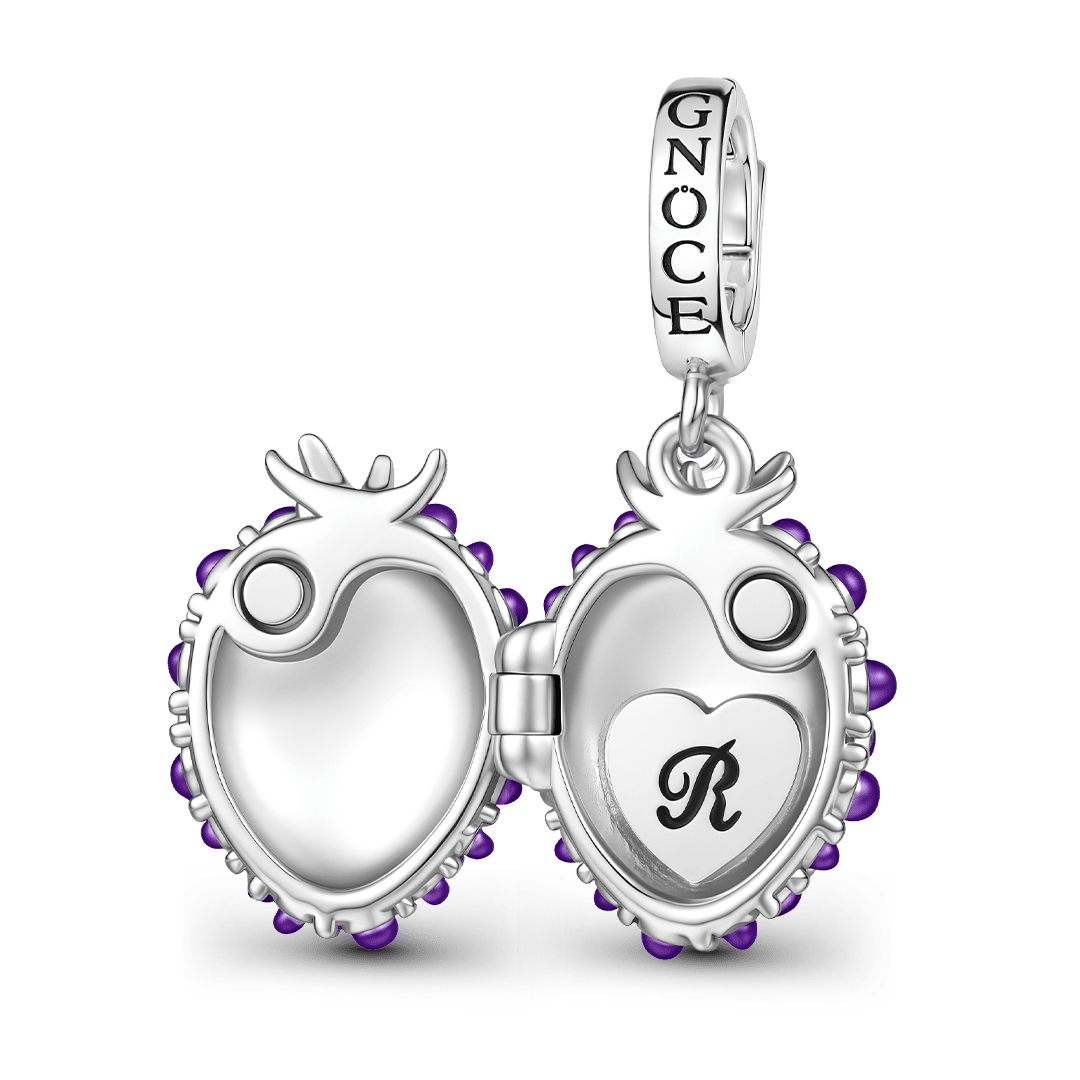 Gnoce Initial Personalized Blackberry Locket Clasp Dangle Charm Platinum‑plated Silver Blend_4