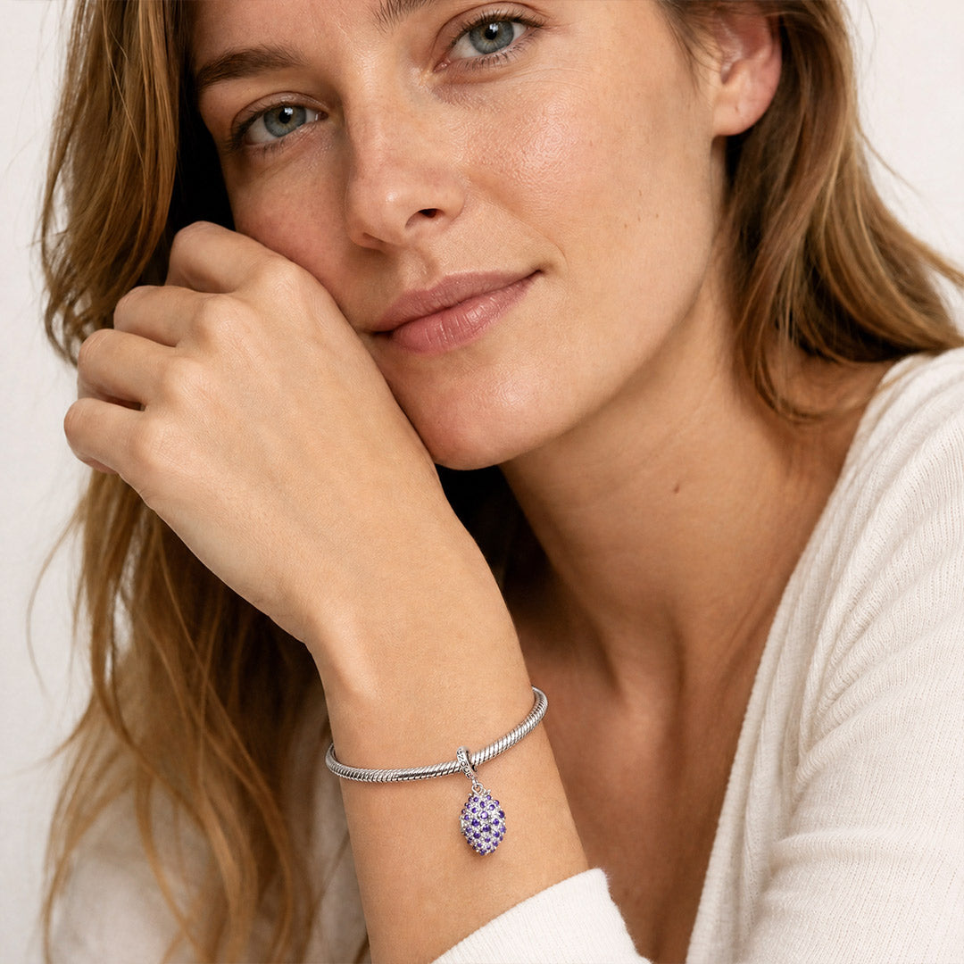 Gnoce Initial Personalized Blackberry Locket Clasp Dangle Charm Platinum‑plated Silver Blend_3