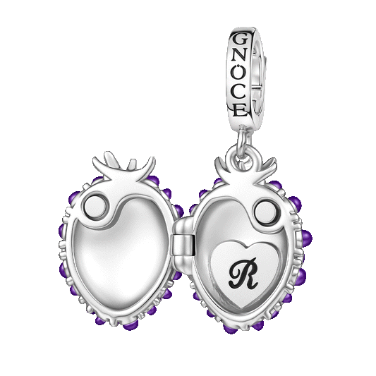 Gnoce Initial Personalized Blackberry Locket Clasp Dangle Charm Platinum‑plated Silver Blend_1