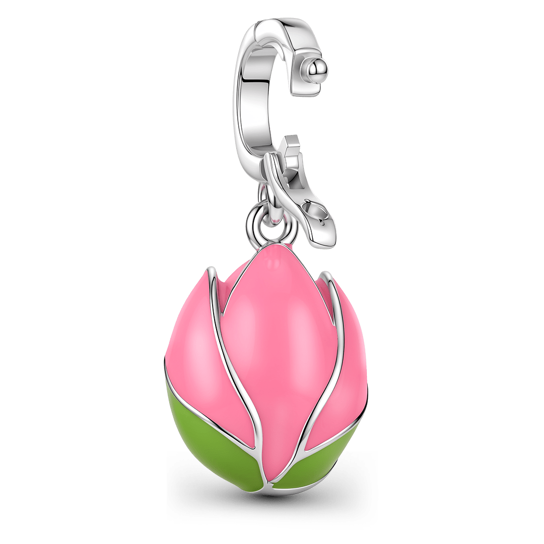Gnoce Mothers Day Tulip Bird Clasp Dangle Charm Platinum‑plated Silver Blend_5