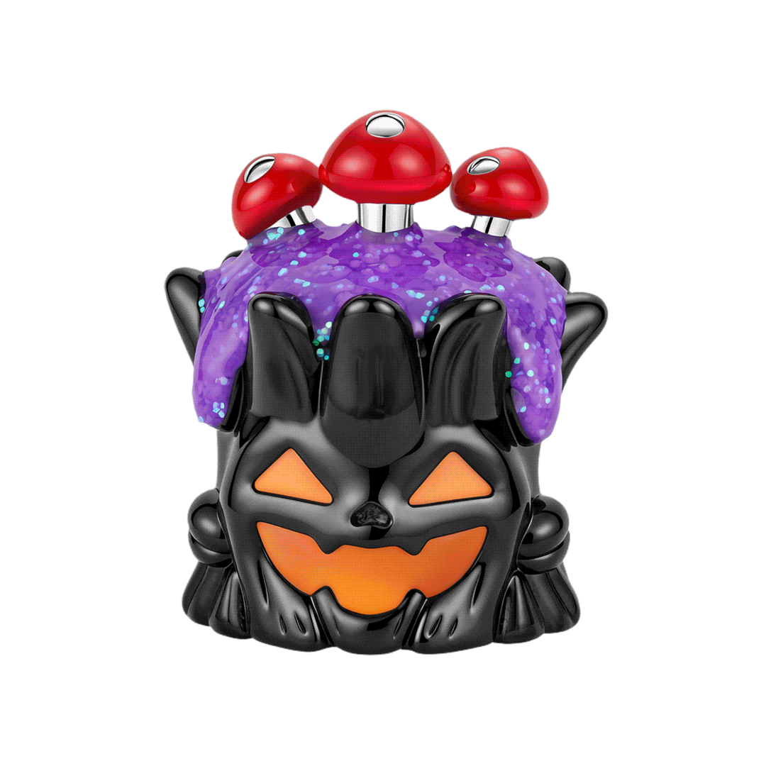 Gnoce Glow-in-the-dark Halloween Tree Monster Bead Platinum‑plated Silver Blend_1
