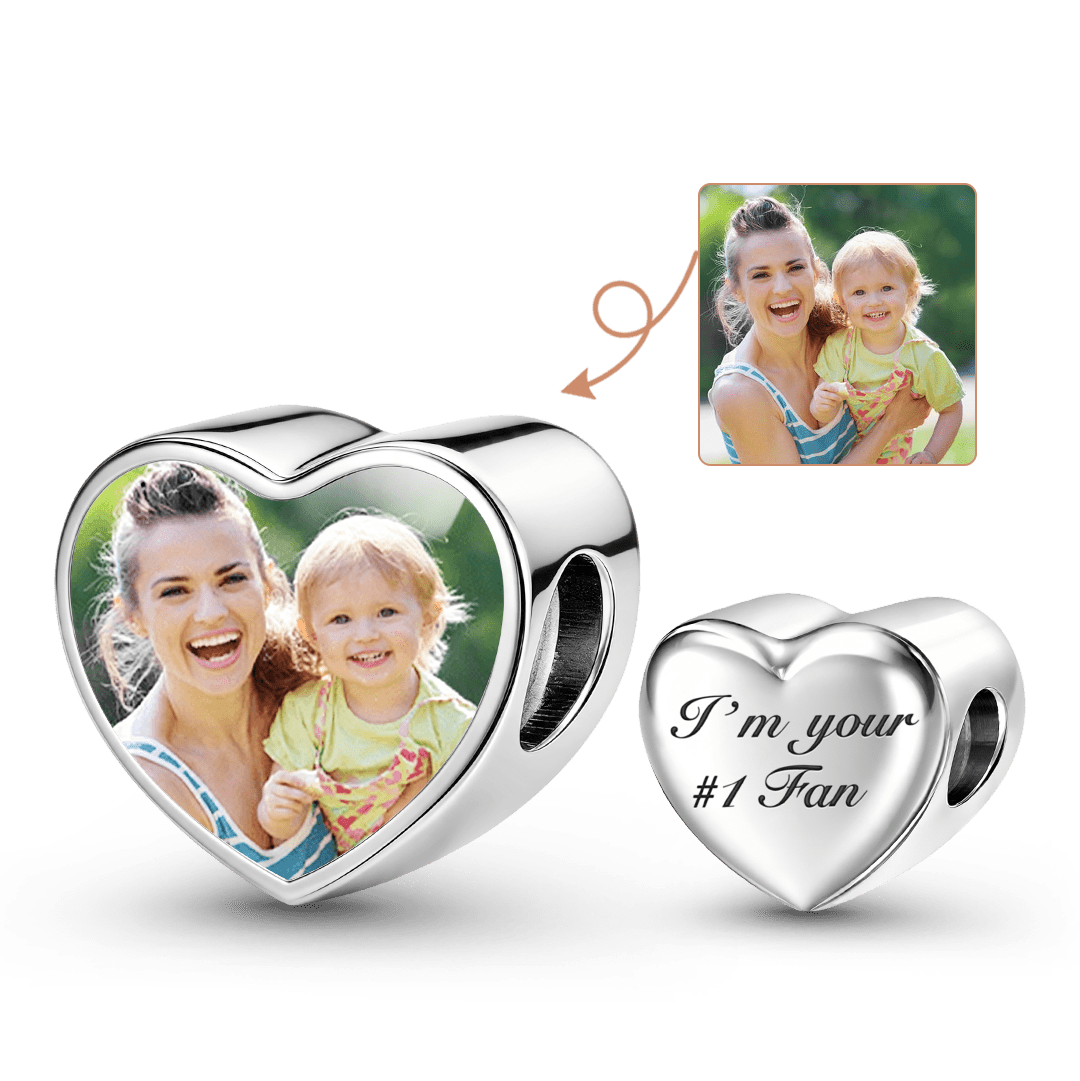 Gnoce Photo Personalized Heart Bead Stainless Steel_1