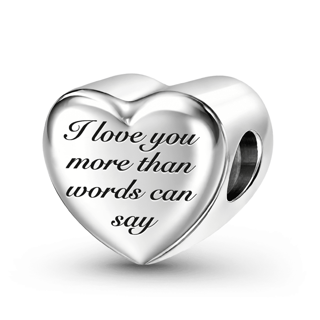 Gnoce Couple Keepsake Personalized Photo Heart Bead Stainless Steel_6