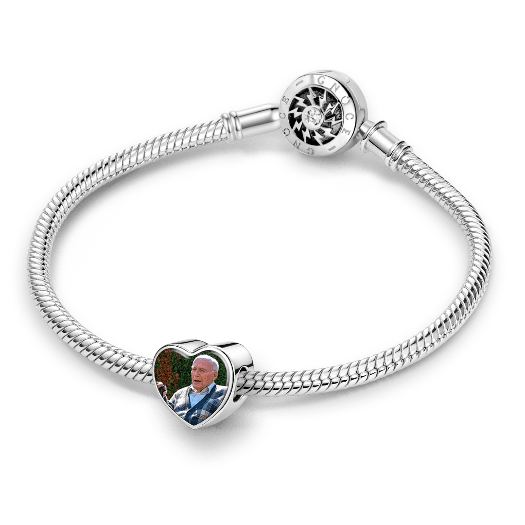 Gnoce In Memory Personalized Photo Heart Bead Stainless Steel_3