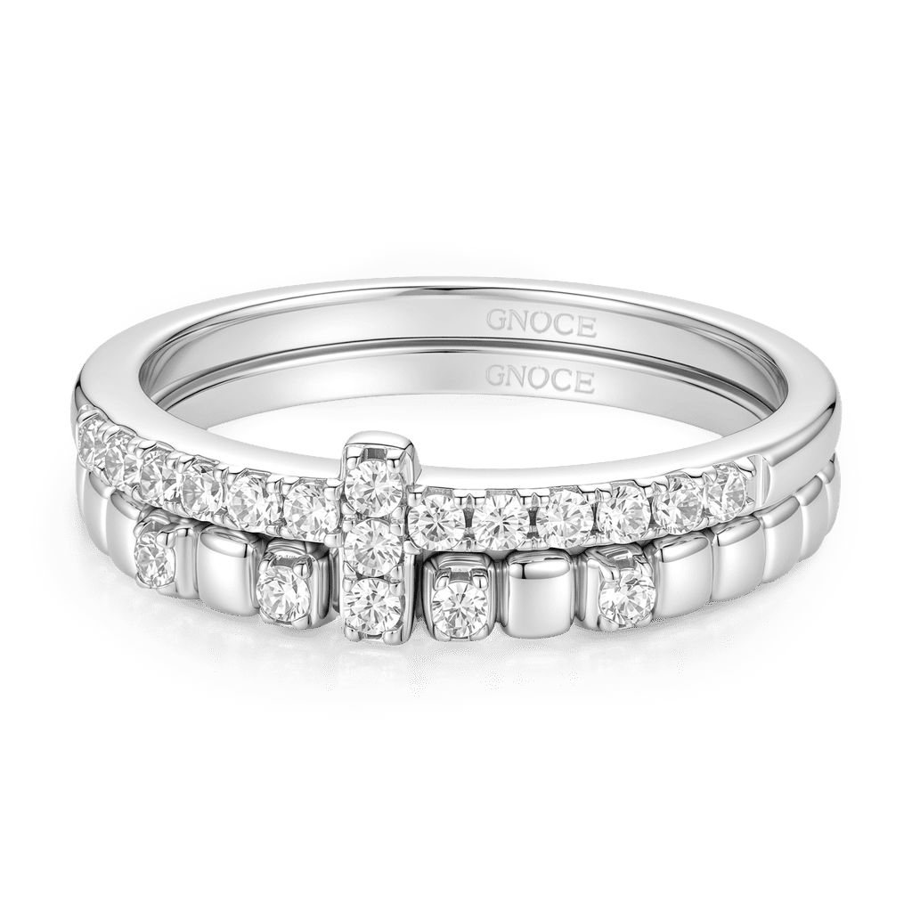 Gnoce Cross Band Ring Platinum-plated Silver Blend_1