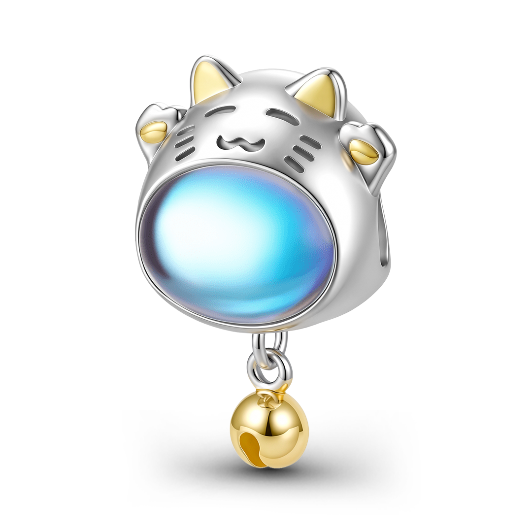 Gnoce Lucky Cat with Bell Dangle Charm_1