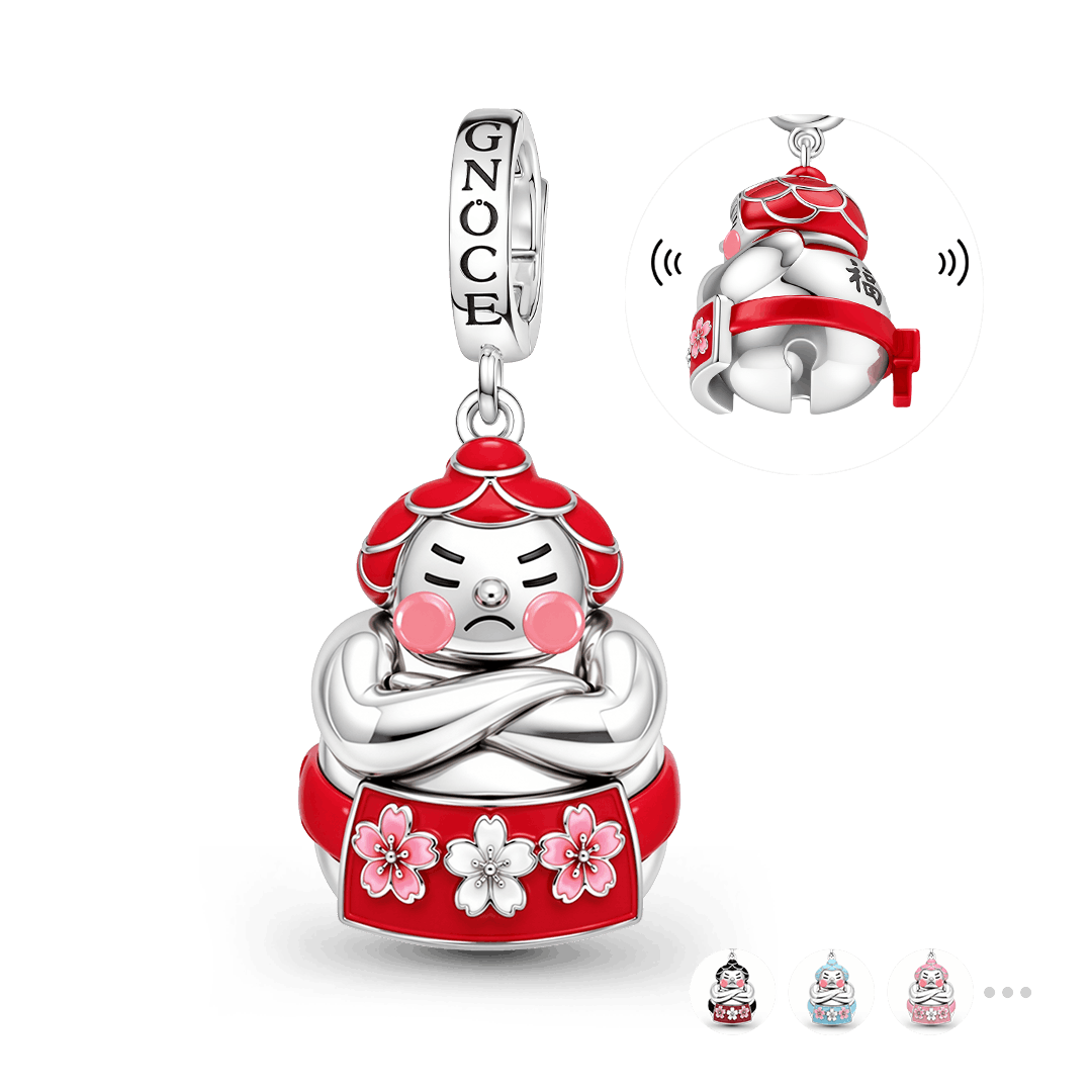 Gnoce Japanese Sumo Bell Clasp Dangle Charm Platinum-plated Silver Blend_2