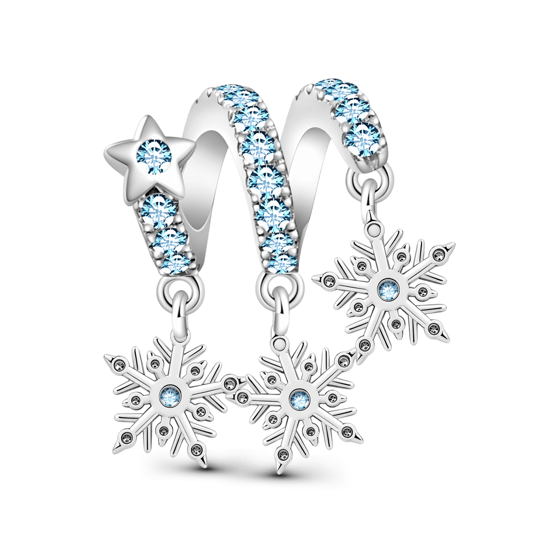 Gnoce Rotating Snowflake Through‑hole Bead Charm Platinum‑plated Silver Blend_1