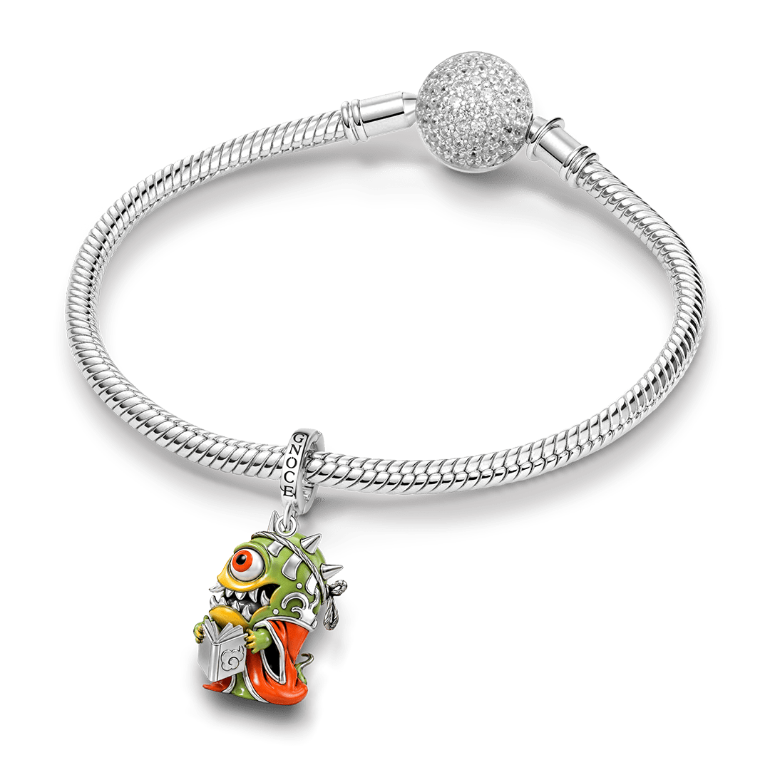 Gnoce Glow‑in‑the‑dark Japanese Yokai Monster Clasp Dangle Charm Platinum‑plated Silver Blend_4
