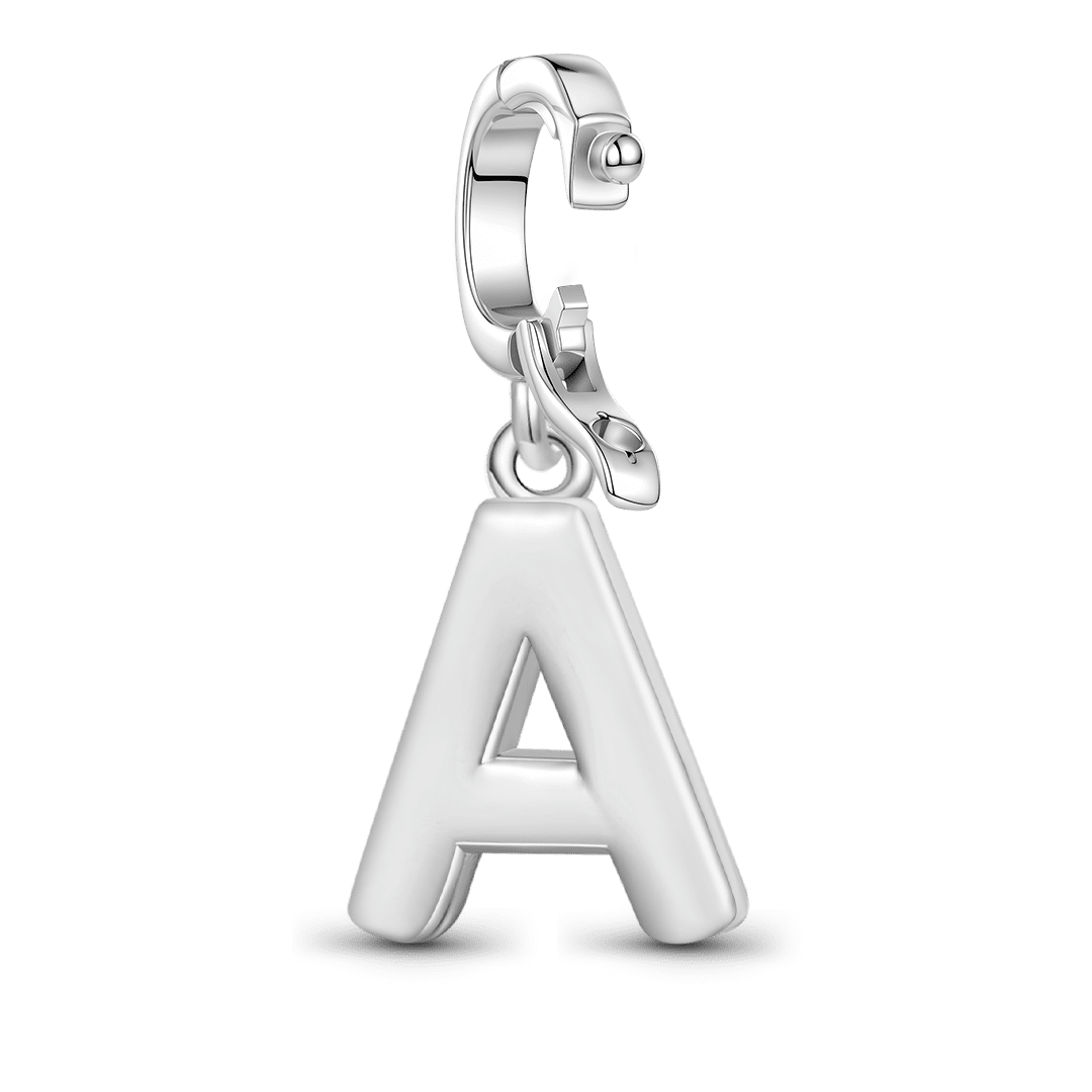 Gnoce Initial Letters Personalized Birthstone Gift Charm Platinum-plated Silver Blend_5