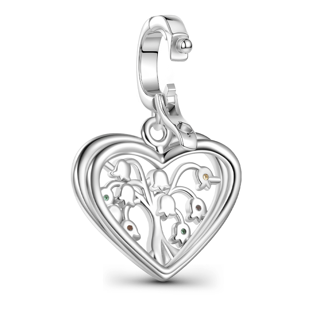 Gnoce Birthstone Lily Tree of Life Charm Platinum-plated Silver Blend_6