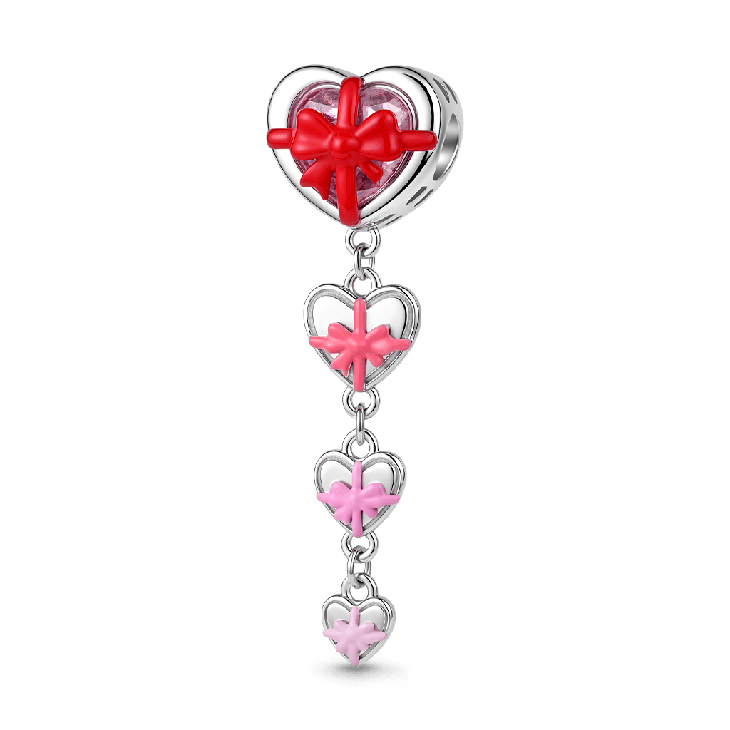Gnoce Custom Letter & Photo Heart Bead Charm Platinum‑plated Silver Blend_6