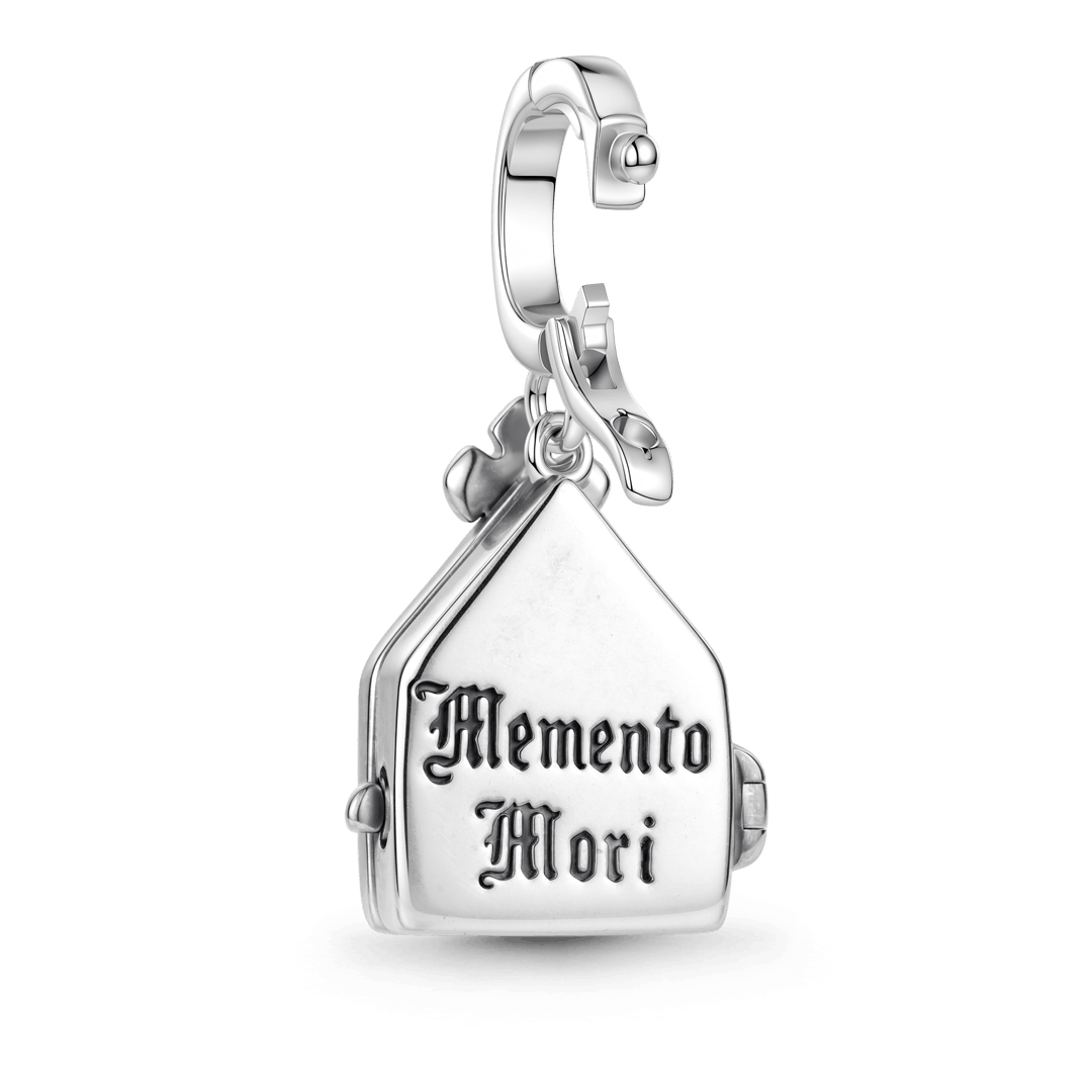 Gnoce Gothic Church Skull Locket Clasp Dangle Charm Platinum‑plated Silver Blend_7