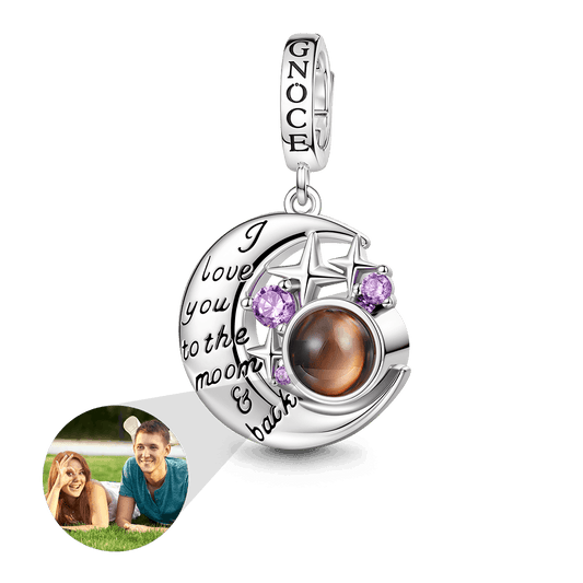 Gnoce Projection Moon & Star Photo Charm Platinum-plated Silver Blend_1