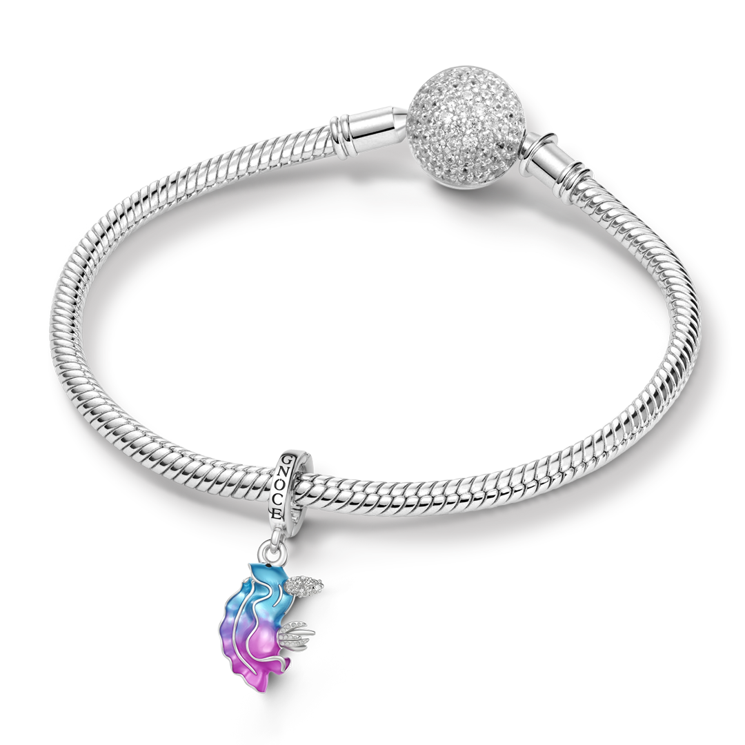 Gnoce Sea Slug Dangle Charm Platinum-plated Silver Blend_3