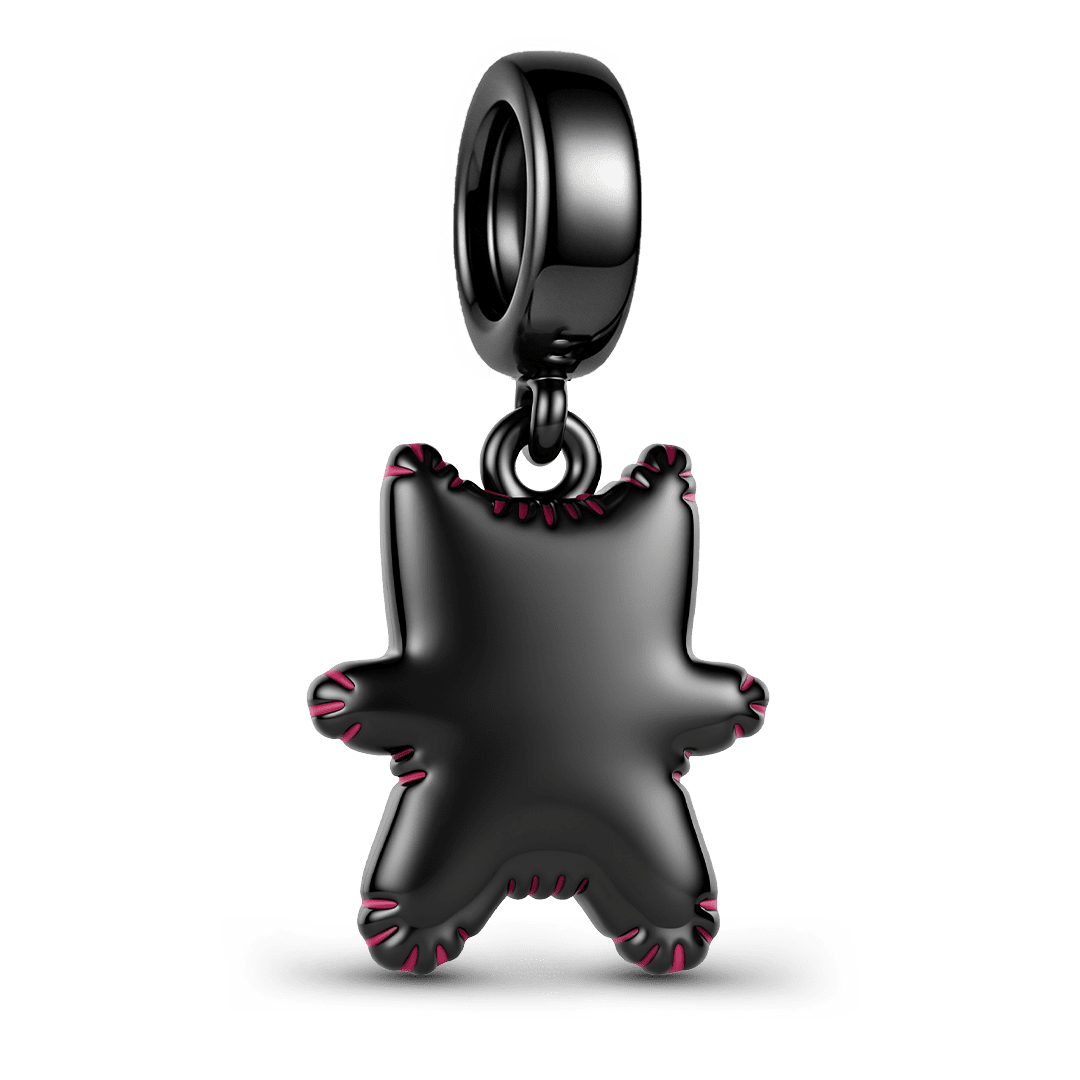 Gnoce Halloween Healing Monster Dangle Charm Black Gold-plated Silver Blend_5