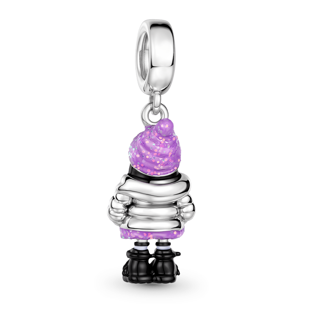Gnoce Full‑Body Character Dangle Charm Platinum‑plated Silver Blend_6