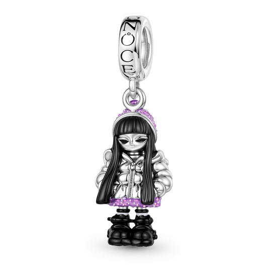 Gnoce Full‑Body Character Dangle Charm Platinum‑plated Silver Blend_1