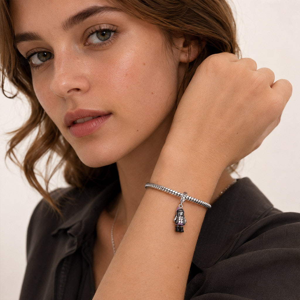 Gnoce Full‑Body Character Dangle Charm Platinum‑plated Silver Blend_4