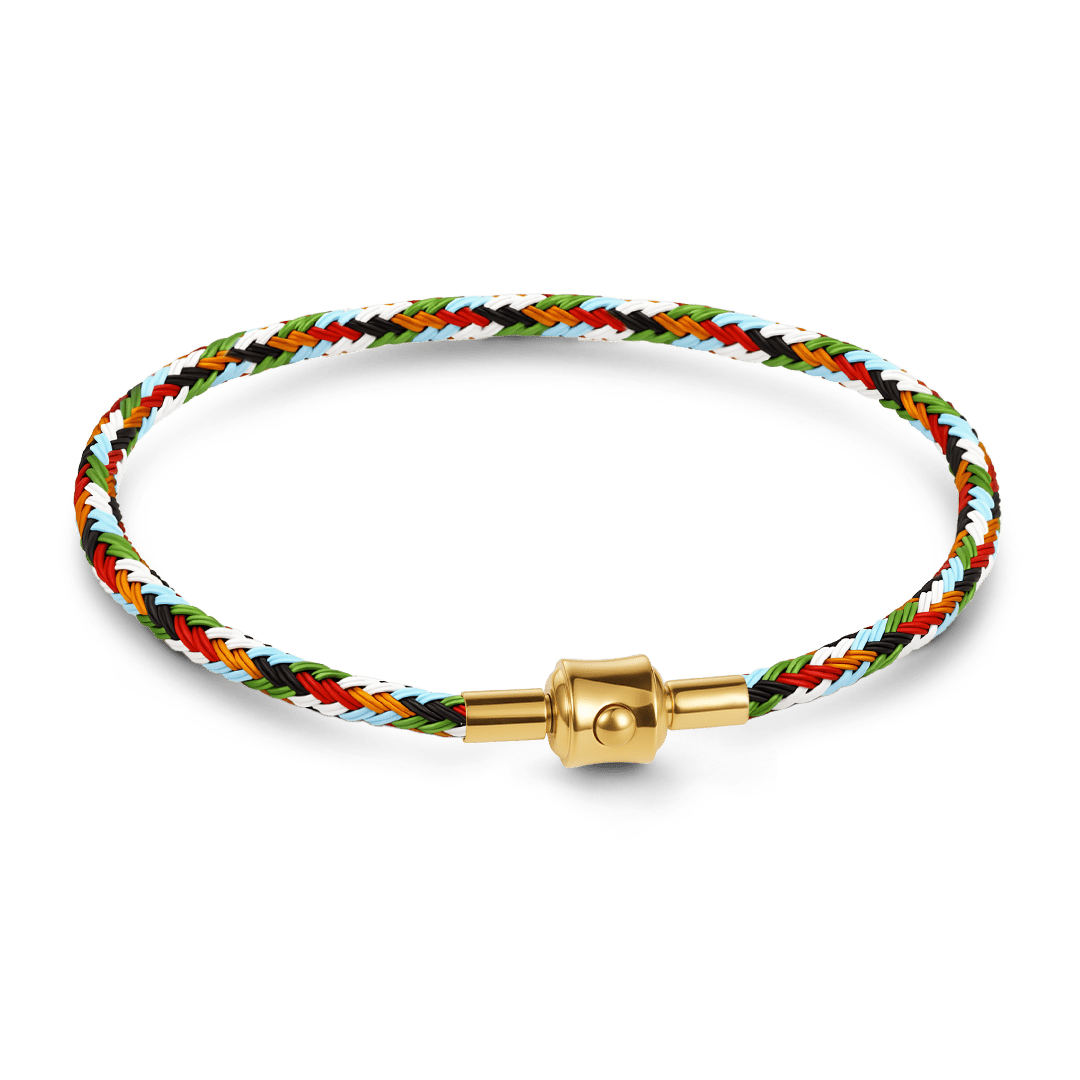Gnoce 6‑Strand Mixed‑Color Round Snap‑Lock Basic Bracelet_1