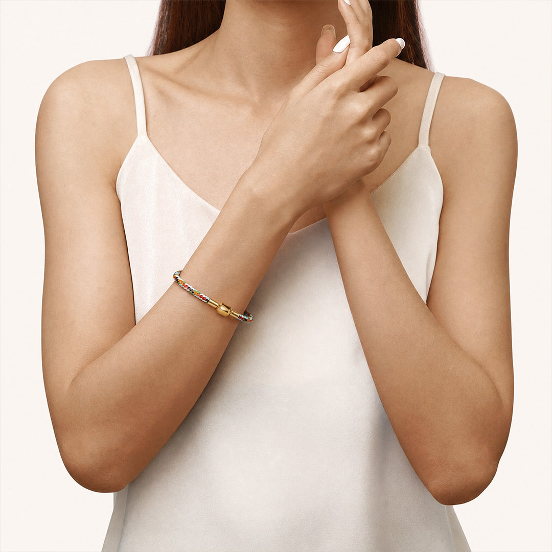 Gnoce 6‑Strand Mixed‑Color Round Snap‑Lock Basic Bracelet_3