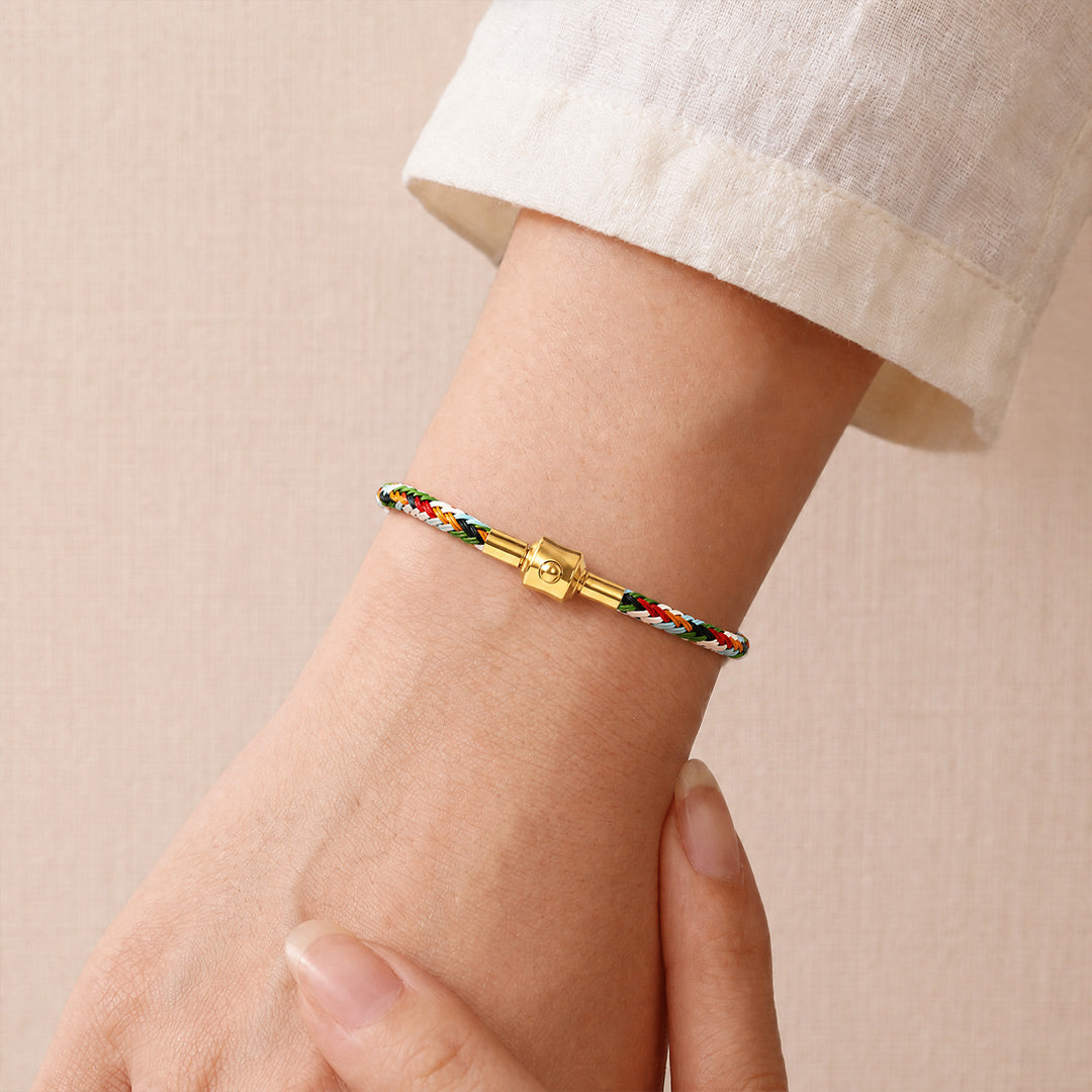 Gnoce 6‑Strand Mixed‑Color Round Snap‑Lock Basic Bracelet_2