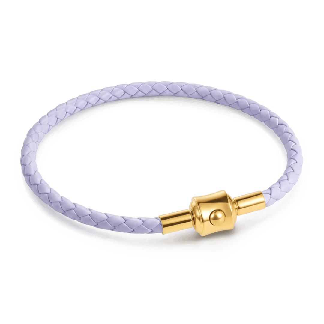 Gnoce Light Purple Round Snap‑Lock Basic Bracelet_1