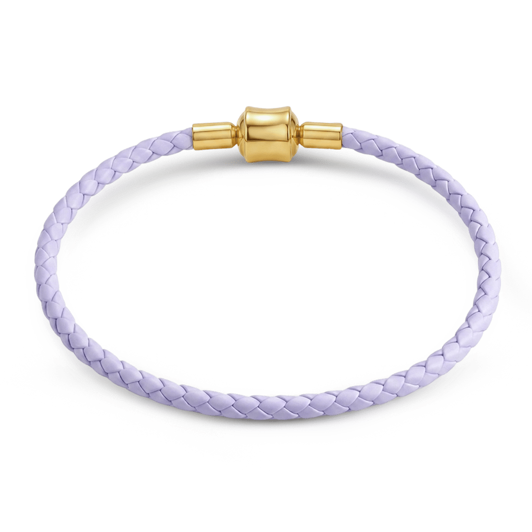 Gnoce Light Purple Round Snap‑Lock Basic Bracelet_4