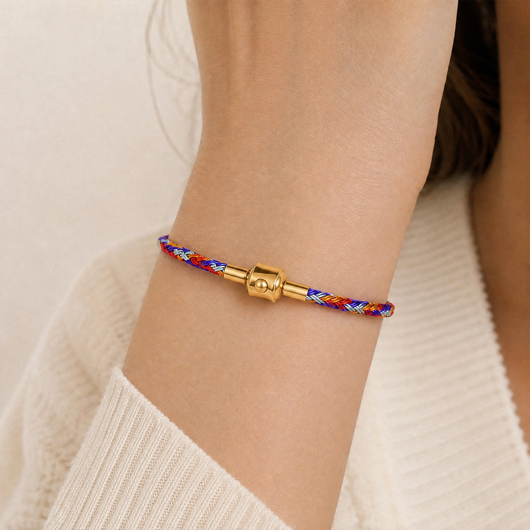 Gnoce 4‑Strand Mixed‑Color Round Snap‑Lock Basic Bracelet_2