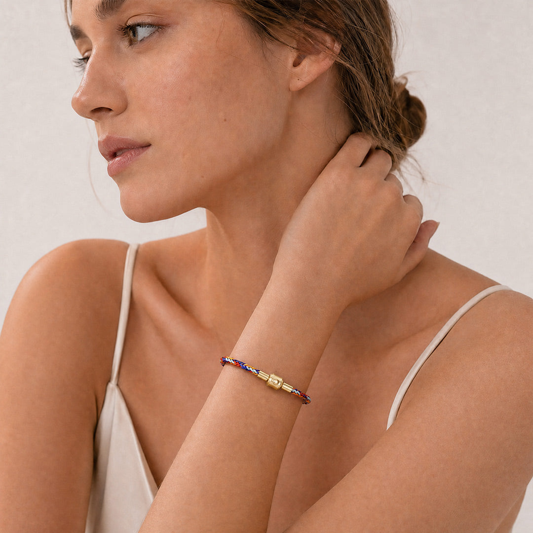 Gnoce 4‑Strand Mixed‑Color Round Snap‑Lock Basic Bracelet_3