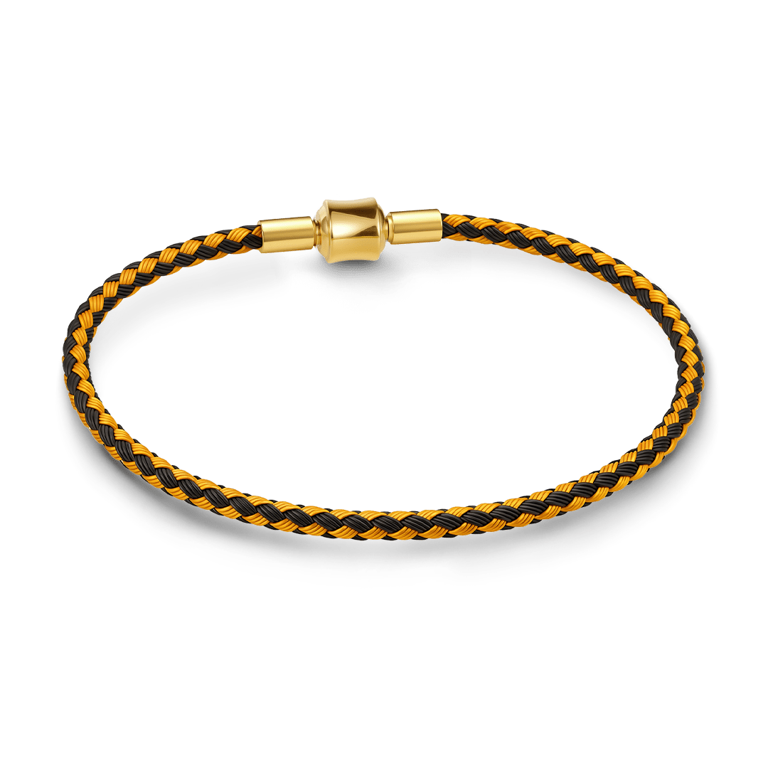 Gnoce 3‑Strand Black‑Gold Two‑Tone Round Snap‑Lock Basic Bracelet_4