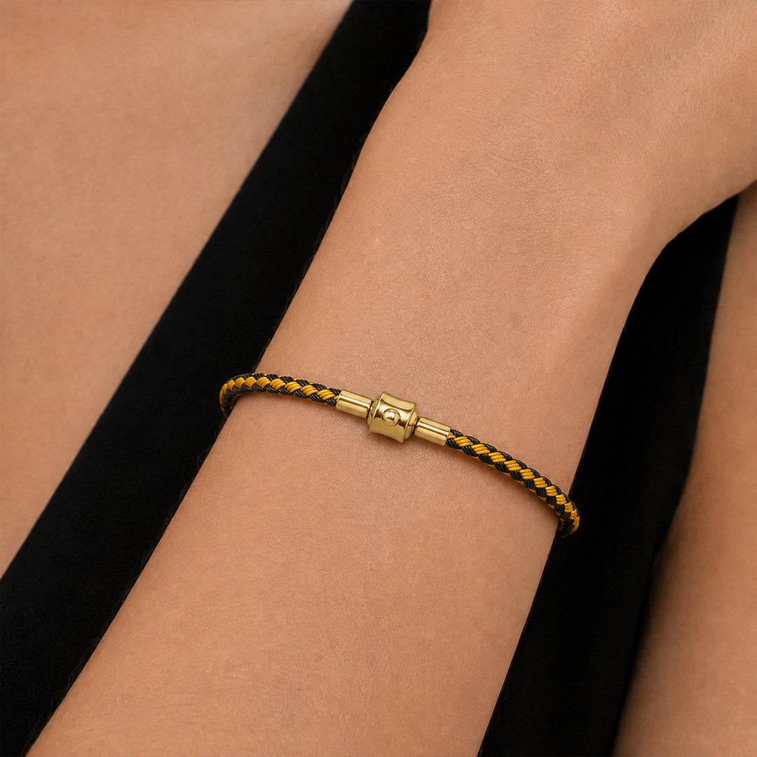 Gnoce 3‑Strand Black‑Gold Two‑Tone Round Snap‑Lock Basic Bracelet_2
