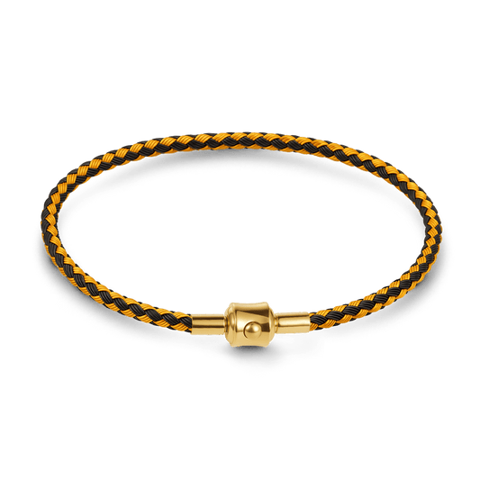 Gnoce 3‑Strand Black‑Gold Two‑Tone Round Snap‑Lock Basic Bracelet_1