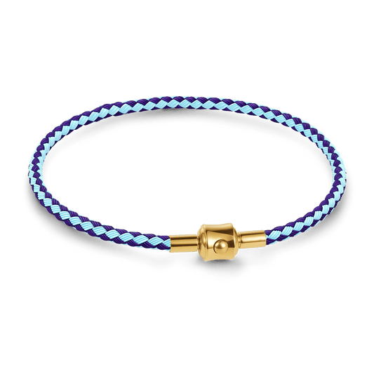 Gnoce Light‑Blue Dark‑Purple Two‑Tone Round Snap‑Lock Basic Bracelet_1