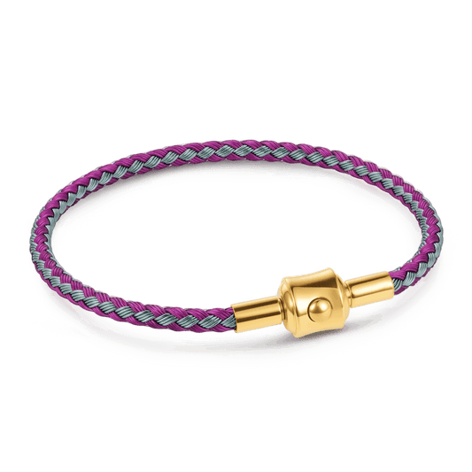 Gnoce Light‑Purple‑Blue Two‑Tone Round Snap‑Lock Basic Bracelet_1