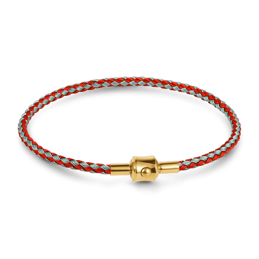 Gnoce Red‑Blue Two‑Tone Round Snap‑Lock Basic Bracelet_1