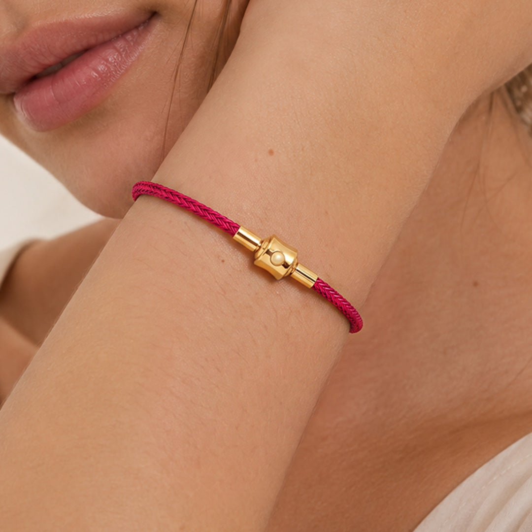 Gnoce Hot‑Pink Round Snap‑Lock Basic Bracelet_2
