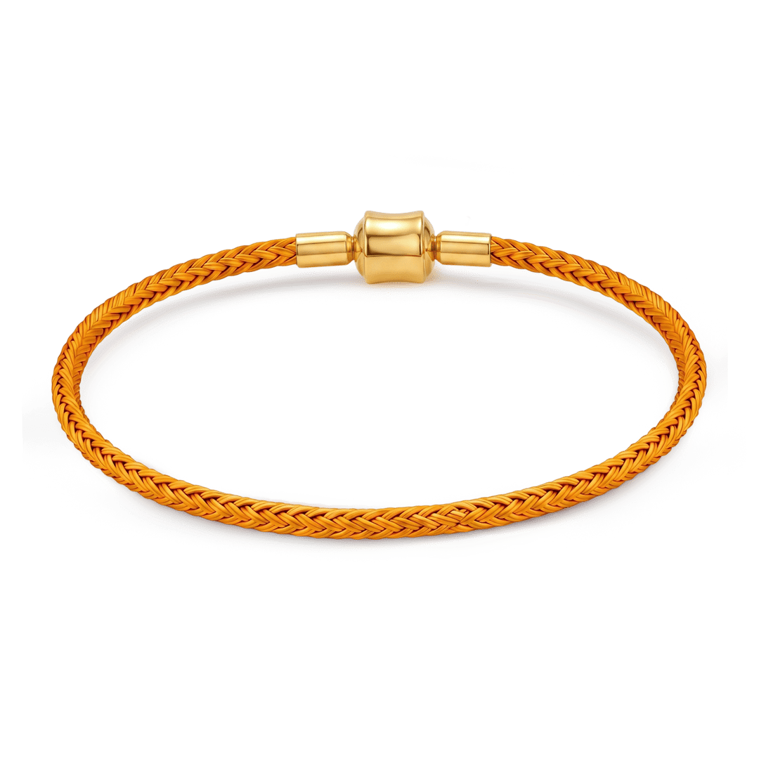 Gnoce Golden‑Yellow Round Snap‑Lock Basic Bracelet_4