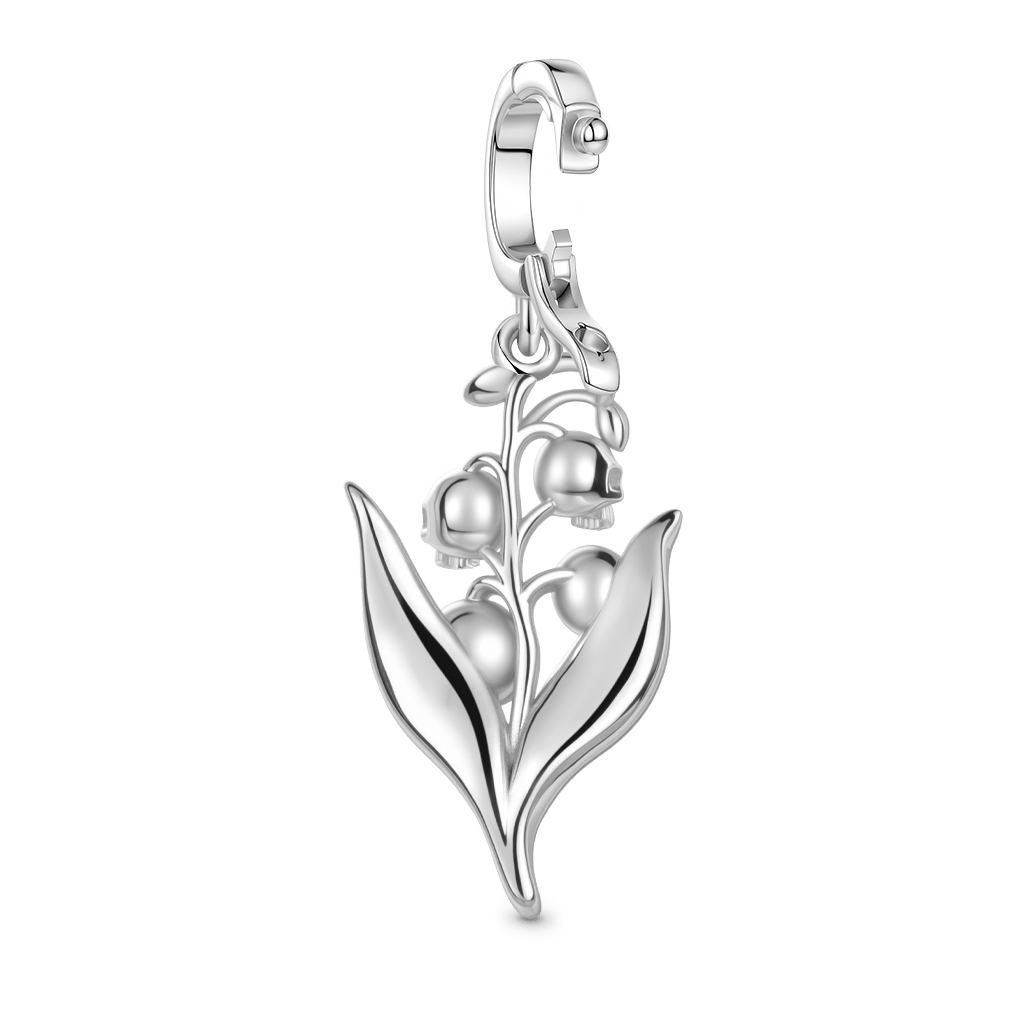 Gnoce Skull Lily of the Valley Pendant Dangle Charm_5