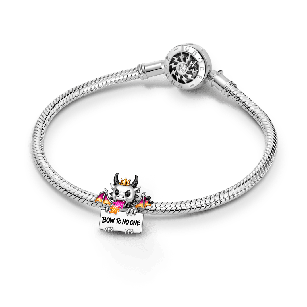 Gnoce Punk Glow‑in‑the‑dark Fearless Dragon Rebel Bead Platinum‑plated Silver Blend_4