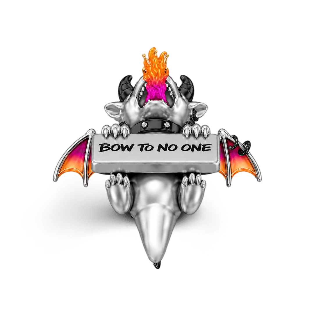Gnoce Punk Glow‑in‑the‑dark Fearless Dragon Rebel Bead Platinum‑plated Silver Blend_9