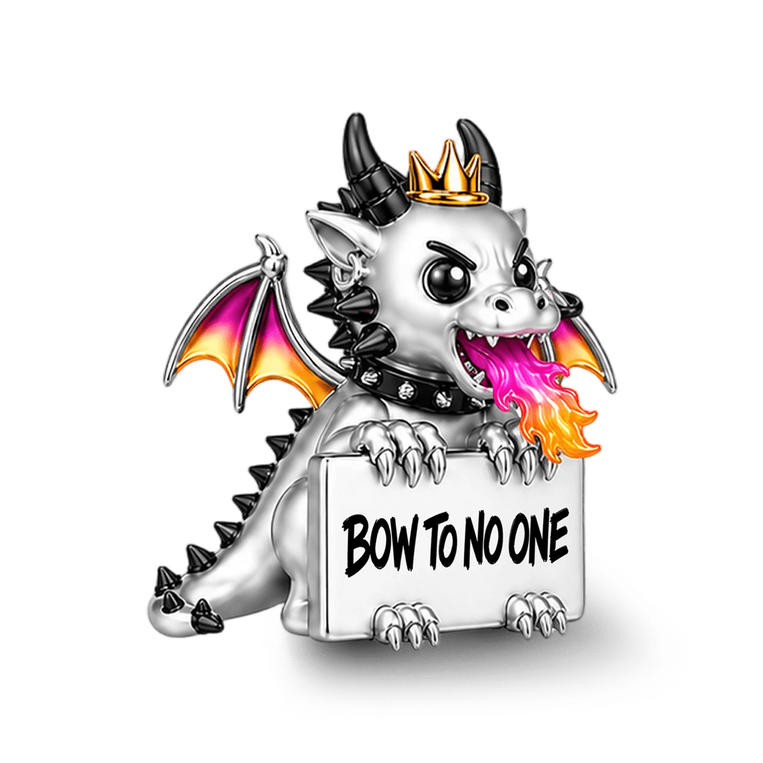 Gnoce Punk Glow‑in‑the‑dark Fearless Dragon Rebel Bead Platinum‑plated Silver Blend_7