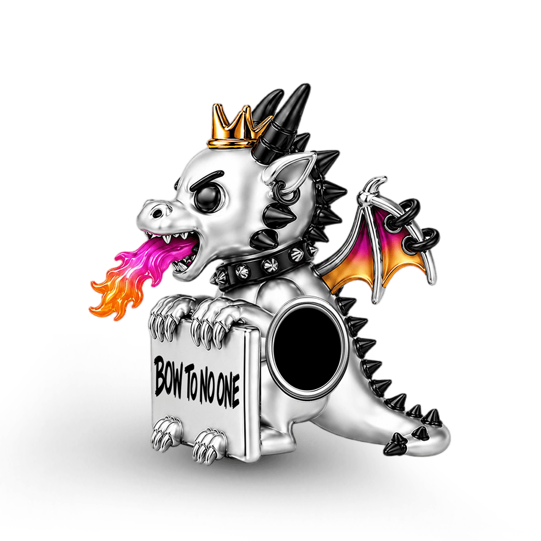 Gnoce Punk Glow‑in‑the‑dark Fearless Dragon Rebel Bead Platinum‑plated Silver Blend_8