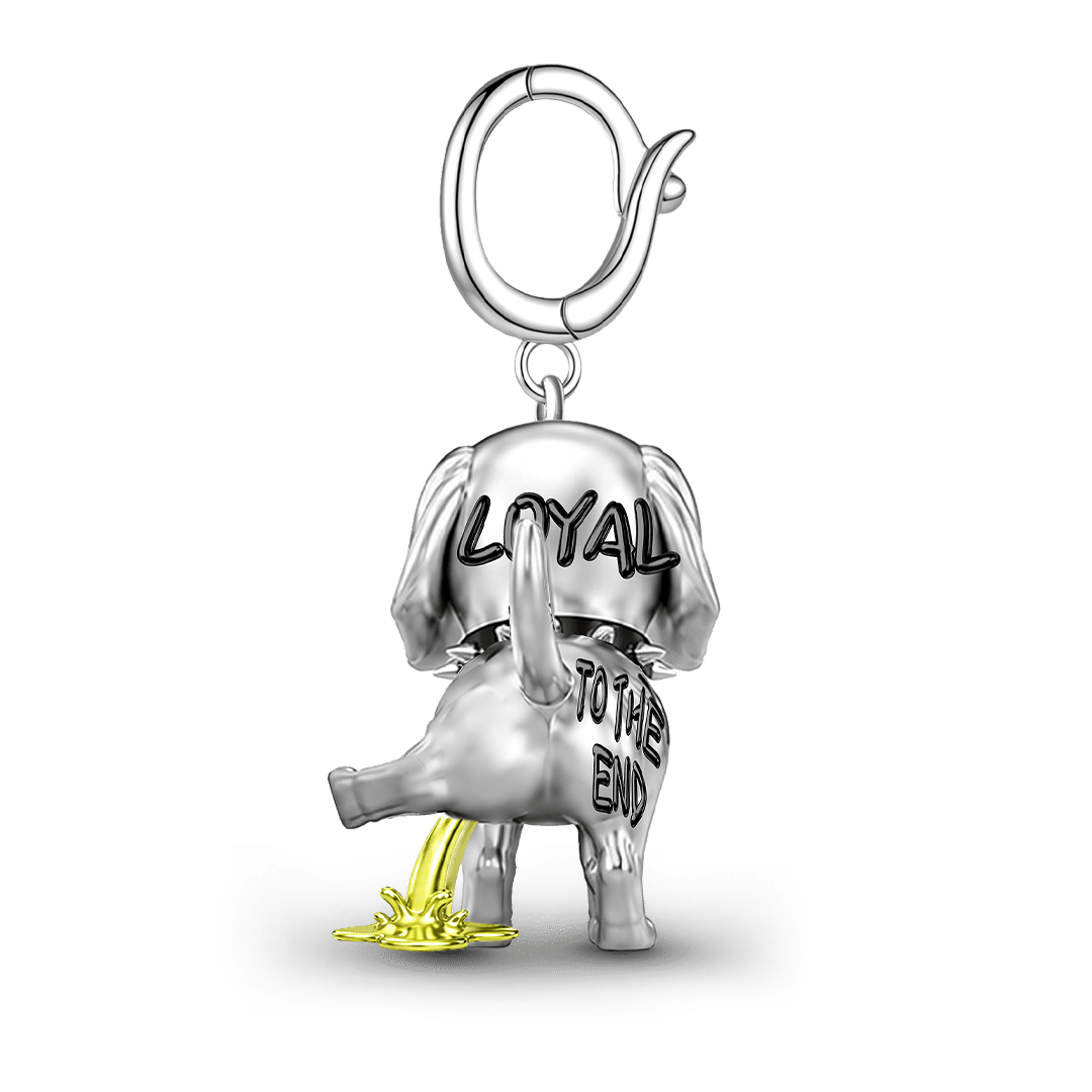 Gnoce Punk Glow‑in‑the‑dark Protective Dog Rebel Clasp Dangle Charm Platinum‑plated Silver Blend_7